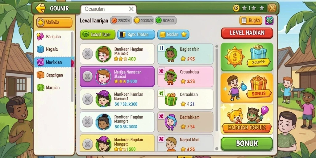 Tampilan beberapa game populer yang tersedia di TV888.